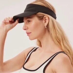 Girlfriend Collective The Racket Collection Tennis Visor Black Pickleball NWT-OS